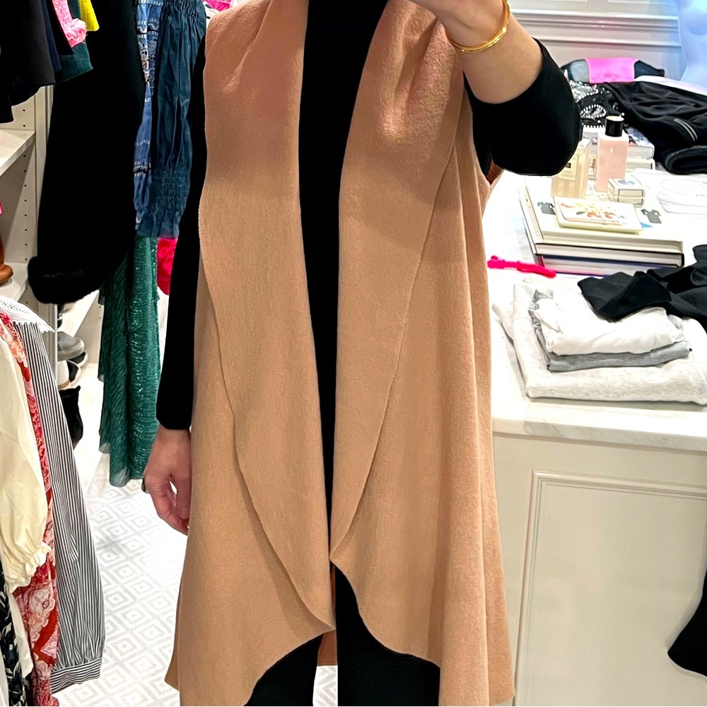 Wool shawl collar anthropologie long vest xs/s